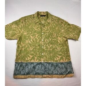 Arnold Zimberg Studio Hawaiian Shirt XL Green Tropical Camp Aloha Button Up
